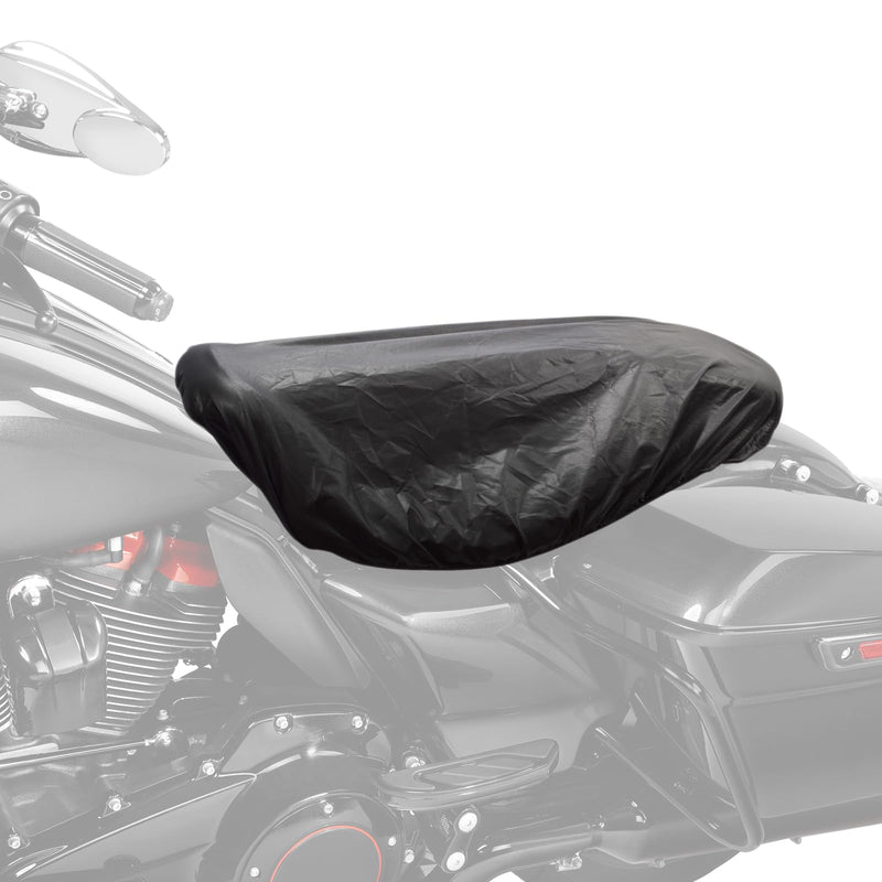 FOVPLUE Seat Rain Cover,Water-Resistant Two-Up Seat Bra Fits Seats up to 23" L x 15" W,Universal for Harley Touring CVO Electra Glide Street Glide Road Glide Road King,Dyna,Softail,Sportster