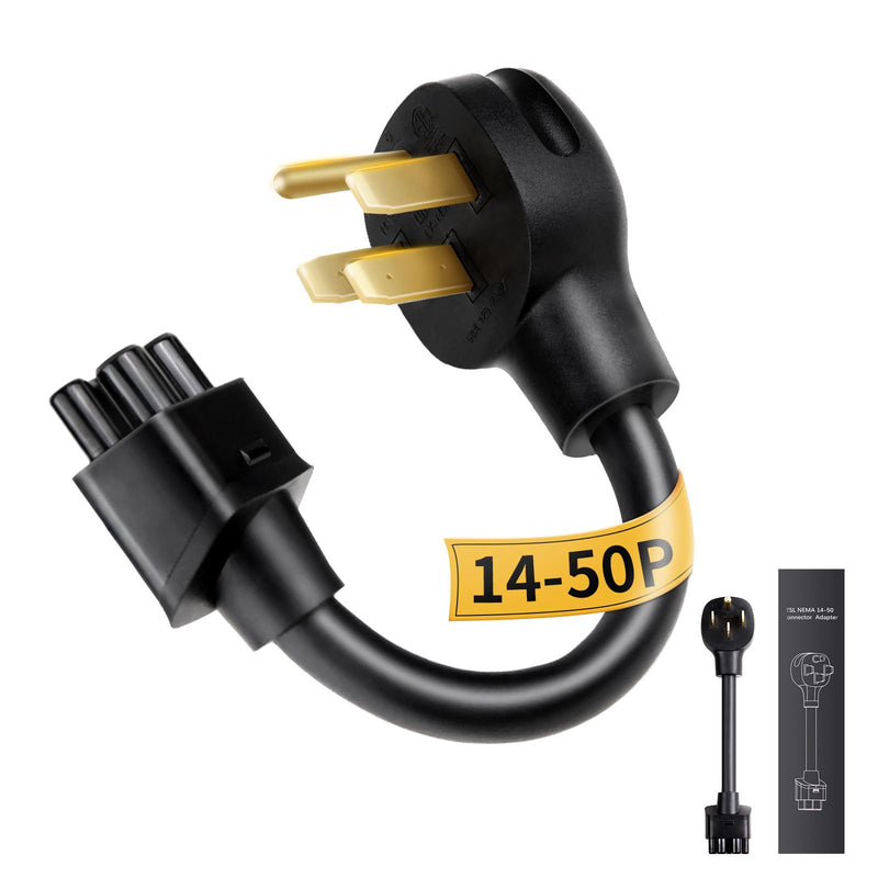 Tesla NEMA 14-50P Adapter, 250V 50 AMP NEMA 14-50P Adapter for Tesla Gen 2, Heavy-Duty 17.5mm Cable, Fast Charging for Tesla Model S, 3, X, Y - Safe and Durable 14-50P 11"