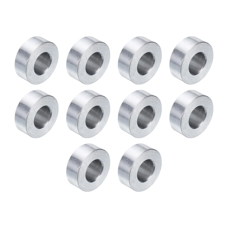 uxcell 10pcs Aluminum Spacer 1/2" Bore x 1" OD x 5/16" Length Screw Standoff Bushing Plain Finish Round Metal Spacer for 1/2 ID Screws Bolts and Rods 1/2" x 1" x 5/16" Silver Tone