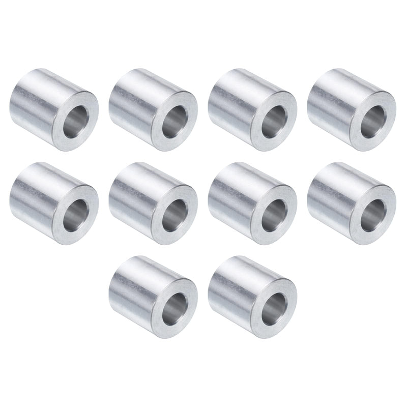 uxcell 10pcs Aluminum Spacer 1/2" Bore x 1" OD x 1" Length Screw Standoff Bushing Plain Finish Round Metal Spacer for 1/2 ID Screws Bolts and Rods 1/2" x 1" x 1" Silver Tone