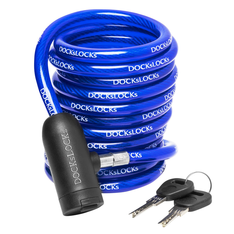 Coiled Security Cable Lock (5' to 25’ Lengths) with Keys, 10ft | Weatherproof, Multi-Purpose, Anti-Theft Protection, 10mm Diameter, For Kayaks, Bikes, Paddleboards, Scooters, Equipment