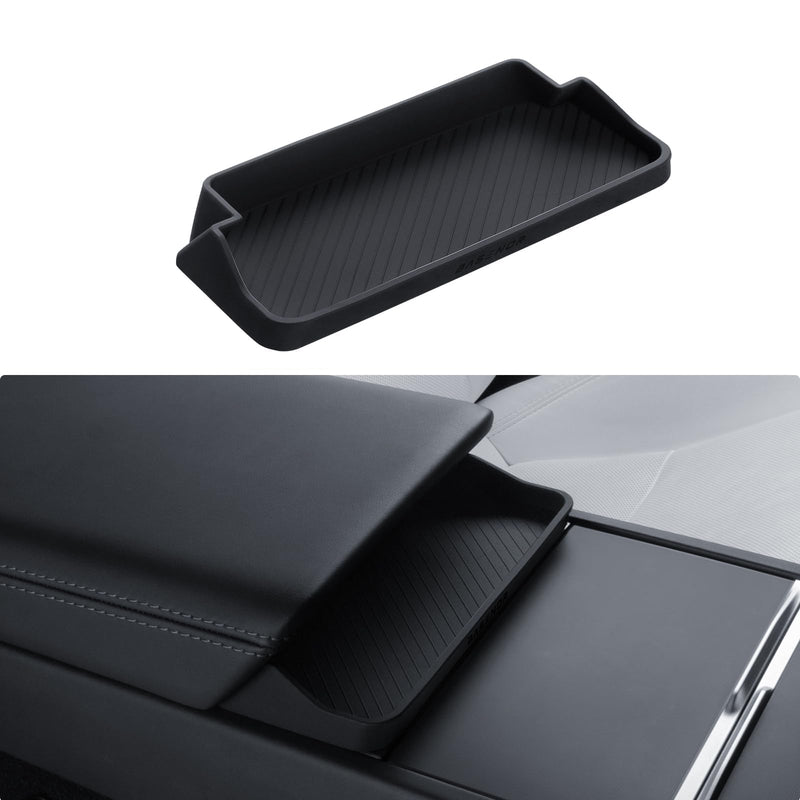 BASENOR 2024 Tesla Model 3 Center Console Sunglasses Holder Armrest Box Silicone Eyeglasses Storage Box Key Card Phone Holder Accessories Interior Fit for Model 3 Highland 2024 2025 Tesla Model 3 2024 2025