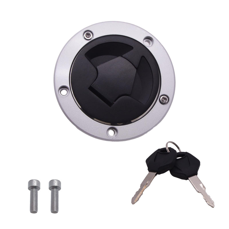 RUIAN CNC Aluminum Motorcycle Fuel Gas Cap Tank Cover Lock for Kawasaki ER-6F Ninja 650, Pack of 6 Black