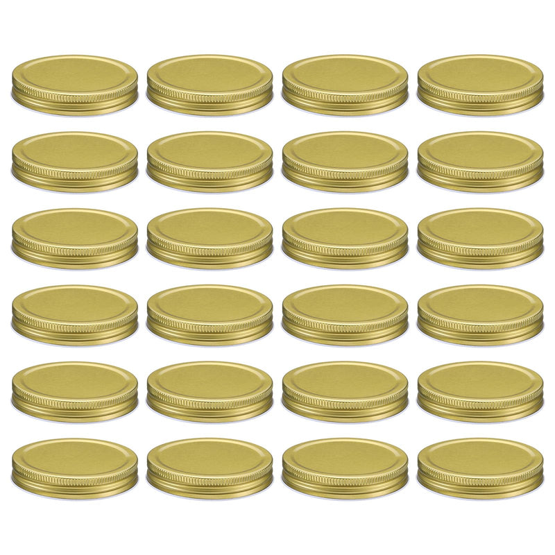 uxcell 24pcs Wide Mouth Mason Jar Lids, 86mm Mason Canning Jar Lids with Airtight Seal and Leakproof, Mason Storage Covers Caps for Mason Jar, Gold