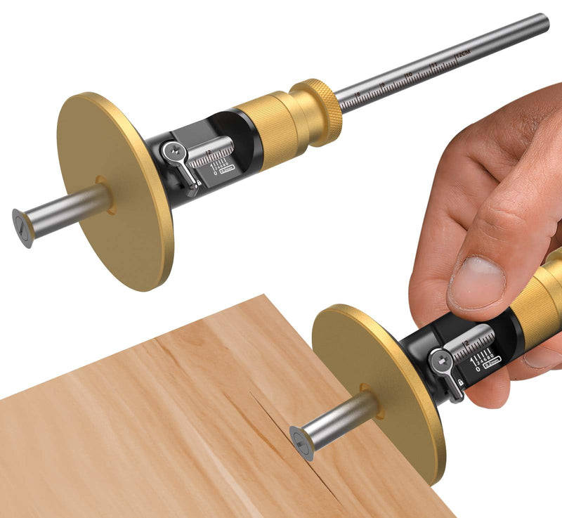 Wheel marking gauge, solid brass marking tool, 0.2mm fine adjustment, draws precise lines, latest roller blade design, an excellent value for everyday carpentry work(Rollable Blade) Rollable Blade marking gauge