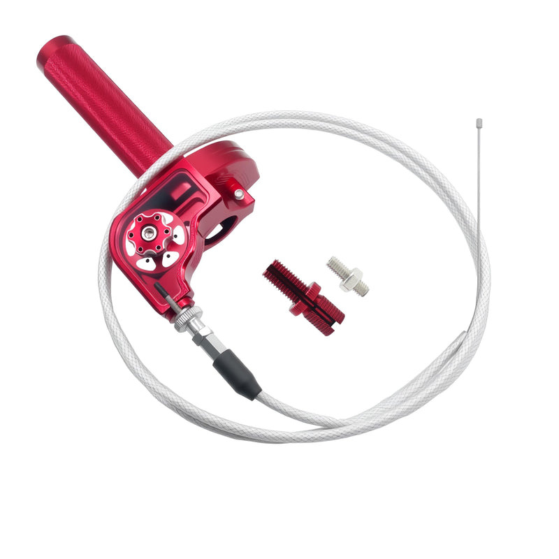 Motorcycle Throttle Grip 7/8" 22mm CNC Aluminum Quick Twister with Throttle Cable for KLX CR CRF EXC XR CRF50 CRF230 50 110 125 230 250 Dirt Pit Bike Motocross Motorbike Quad ATV Red