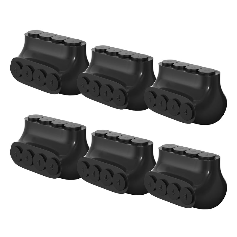 RVBOATPAT Single-Sided Entry 4 Port Insulated Connector Multi Tap Connector 4-14 AWG Aluminum to Copper Wire Connectors Slotted Allen Hex - 6 Pack 6PCS 4 port 4-14 AWG