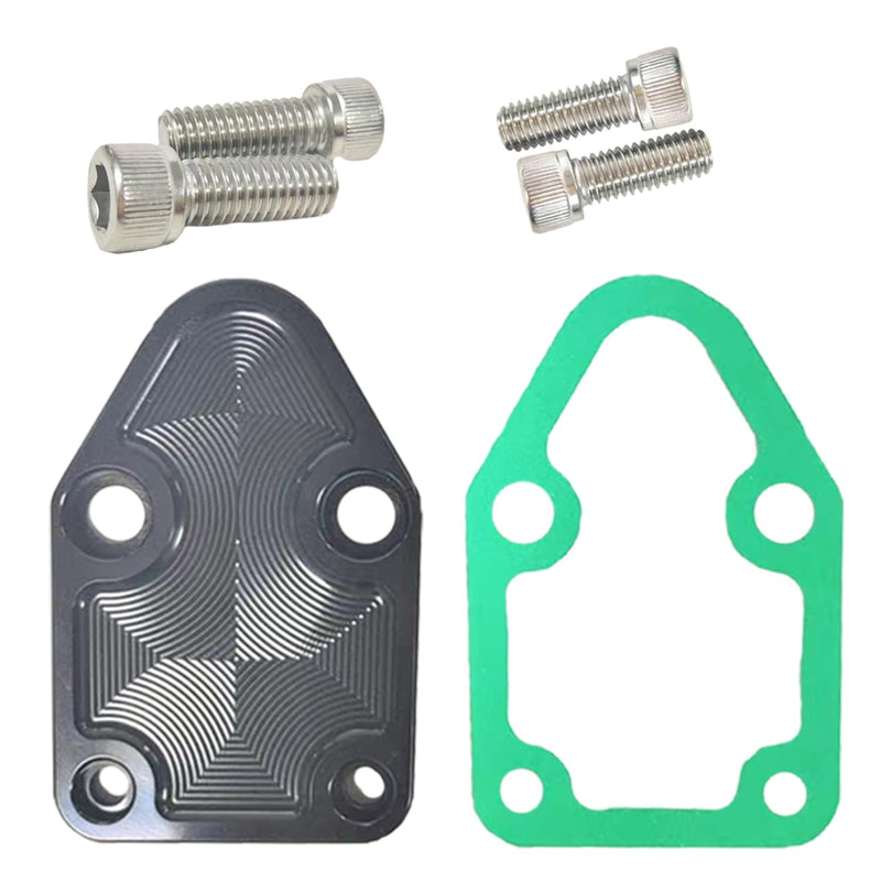 Fuel Pump Mounting Plate Kit, SBC Fuel Pump Plate with Gasket and Screws Suitable for Che-vy Small Block 283 327 350 400 Engines