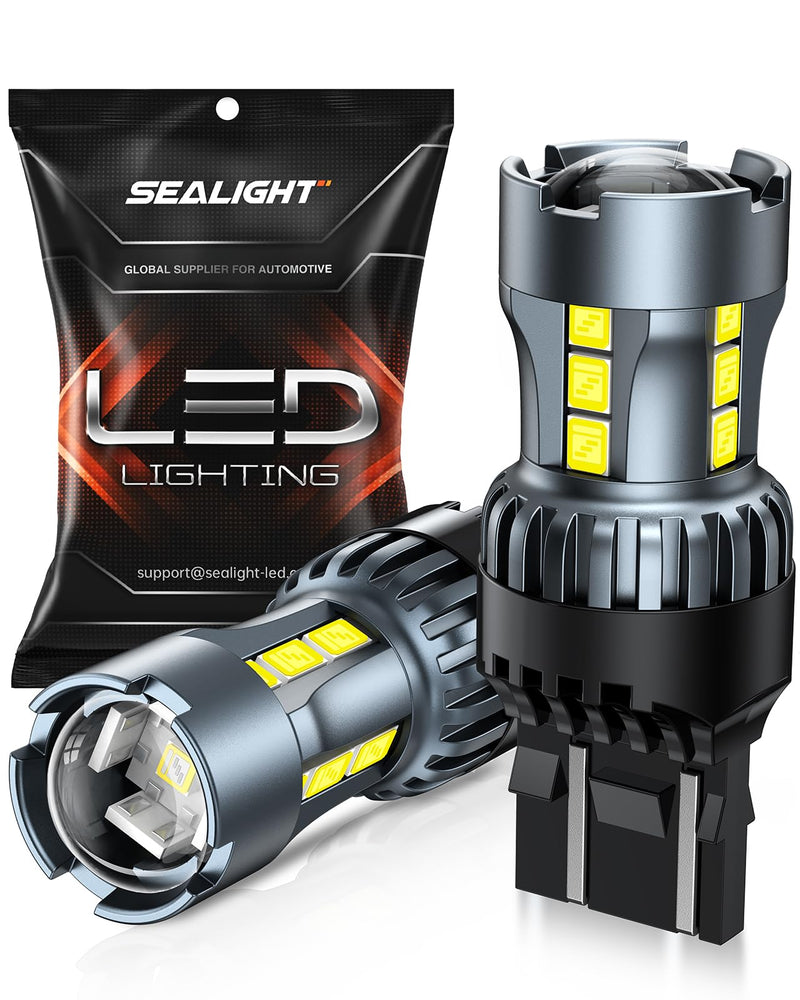 SEALIGHT 7443 7440 LED Bulb White Reverse Light, 7444na 7441 7444 T20 W21W LED Light Bulb with Projector for Backup Light,Tail Light,Brake Parking, Pack of 2 J5 Series 7443 bulb