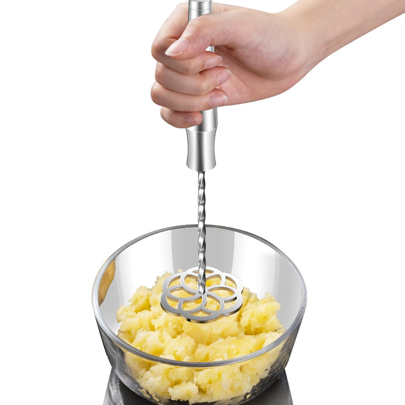 Potato Masher Stainless Steel, Hand Smasher Kitchen Tool For Potatoes, Sweet Potatoes, Avocado, Beans, Dishwasher Safe, Small