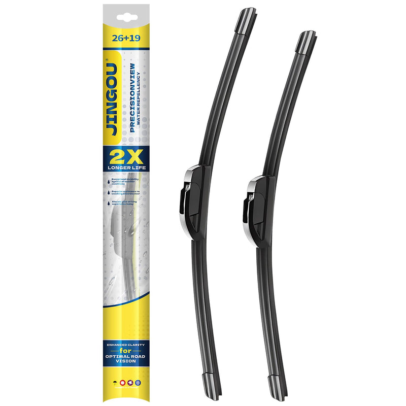 26''+19'' Front Windshield Wiper Blades Compatible with 2008-2017 Honda Accord 2010-2015 Toyota Prius OEM QUALITY Premium All-Season Automotive Replacement Wipers (Pack of 2) 26"+19"