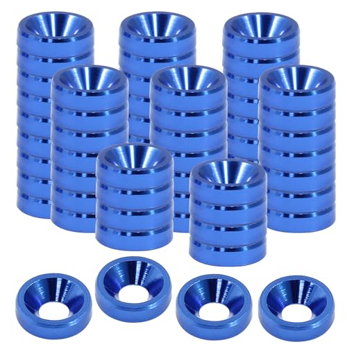 Murtenze M3 Finishing Countersunk Washers, Blue, 60Pcs