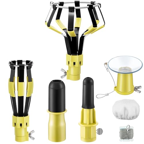 Dreyoo 4 Pcs Light Bulb Changer Set, Suction Cup & Cage Changer, Yellow
