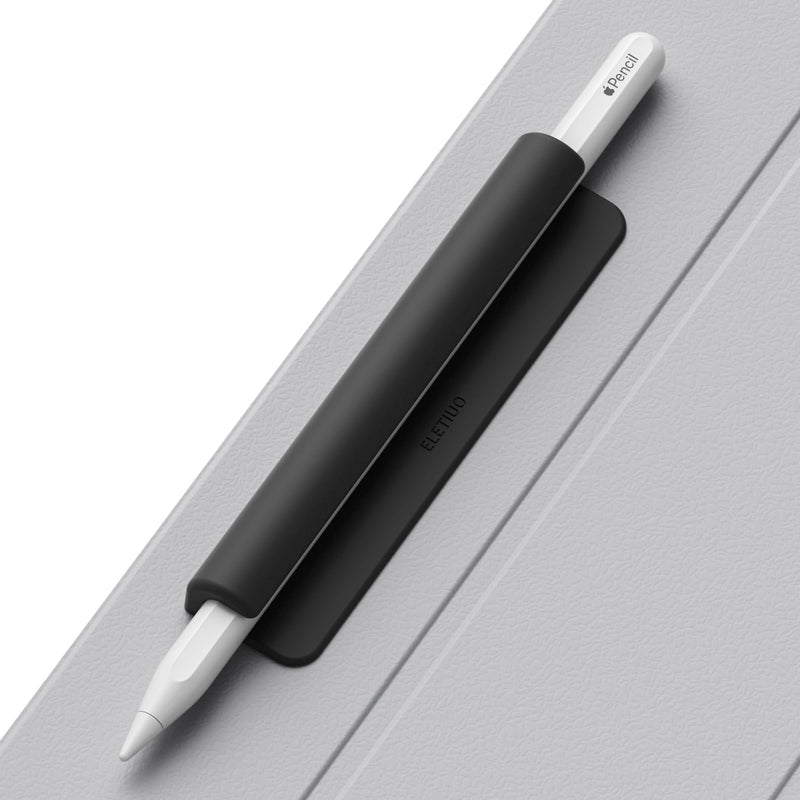 ELETIUO Silicone Pencil Holder Sleeve,Compatible with Apple Pencil (USB-C),Apple Pencil 1st/ 2nd Generation,Strong Adhesive Sticky Attached to iPad Case for Stylus Pens and Most Pens,Black Black