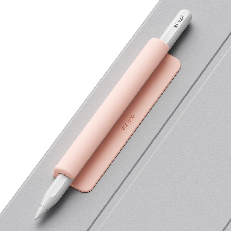 ELETIUO Silicone Pencil Holder Sleeve,Compatible with Apple Pencil (USB-C),Apple Pencil 1st/ 2nd Generation,Strong Adhesive Sticky Attached to iPad Case for Stylus Pens and Most Pens,Pink Pink
