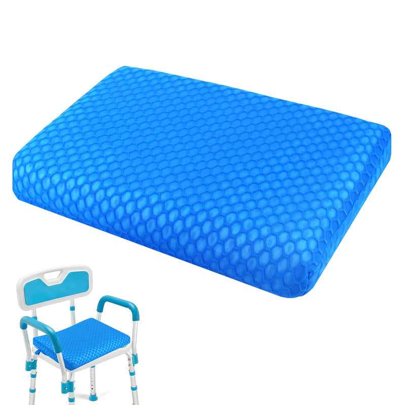 Anycosy Shower Seat Cushion Waterproof Sauna Seat Cushion Bathtub Cushion for Sauna,Slip-Resistant 3D Foam Mesh Bathtub Chair Pad with Hook,Quick Drying Shower Seat Mat for Elderly (Blue, Medium) Blue