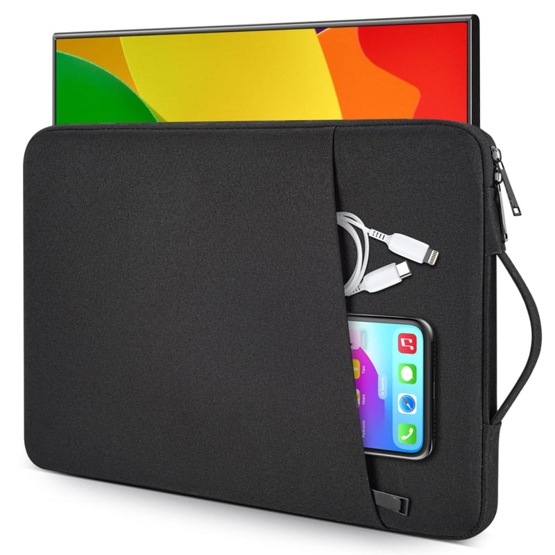  [AUSTRALIA] - Portable Monitor Case 15.6 Inch, Protective Carrying Sleeve for MNN ForHelp KYY ARZOPA InnoView VILVA COOLHOOD ViewSonic HotYeah UPERFECT KOORUI QQH Zenscreen 15.6" Portable Monitor Computer Bag,Black Black