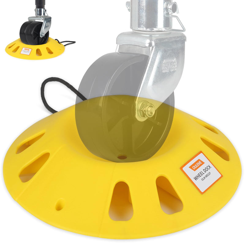 Trailer Jack Wheel Dock, Tongue Jack Wheel Chock for Trailer Boat Camper RV, Caster Stopper for Single 6'' 8'' and Dual 6'', with Rope Handle 22P