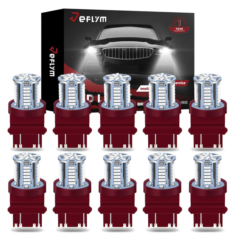 3157 Red LED Bulbs,3056 3057 3156 3157 4157 4014 T25 39SMD 12VAC brake light bulbs, 360 Degree Lighting Angle Non-Polarity Car Bulbs for Tail Brake Lights