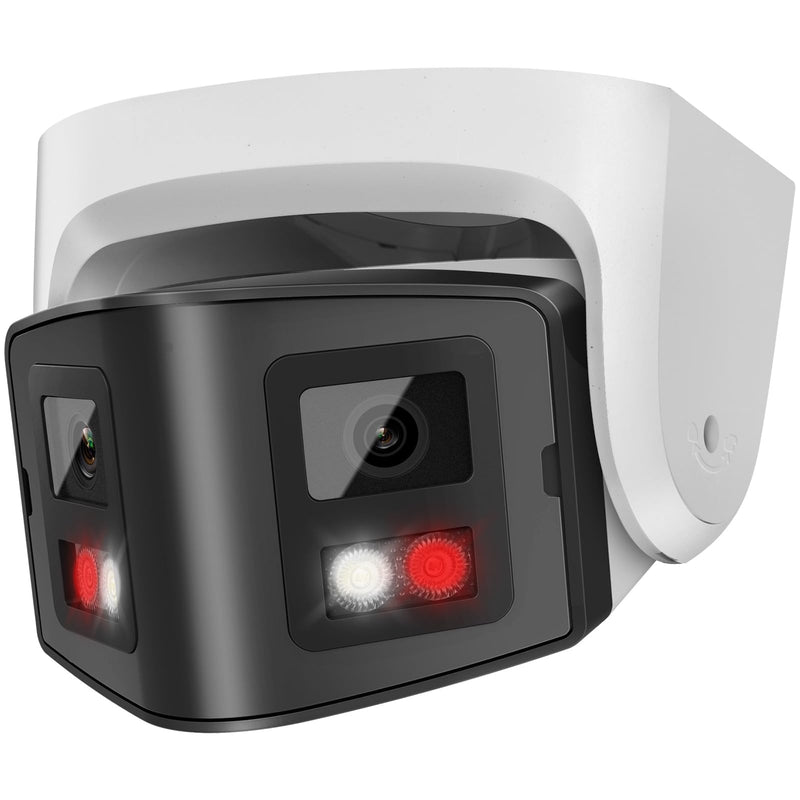PANOEAGLE 4MP Dual Lens PoE IP Camera Outdoor with 170° Panoramic Wide Angle,Full Color& IR Night Vision,Human/Vehicle Detection,Two-Way Talk, Micro SD Card Slot, IP67, WDR White-4mp Dual Lens