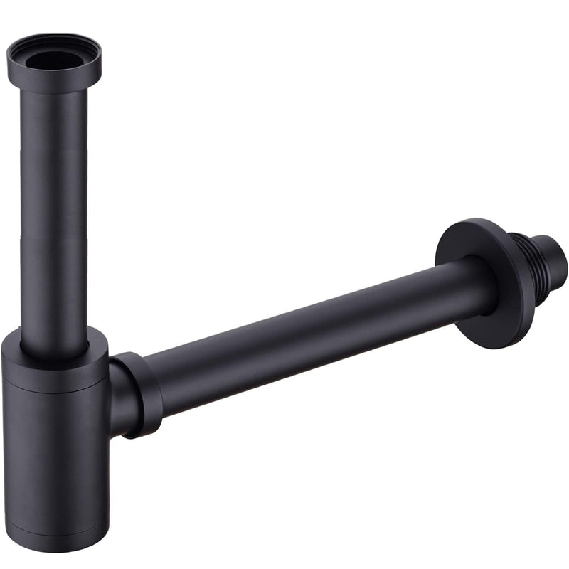 Upgrade Your Bathroom with ZASLEME Decorative Adjustable From 4.6 to 8.7 Inches Bottle P Trap Kit for Sink and Basin Drainage - Matte Black