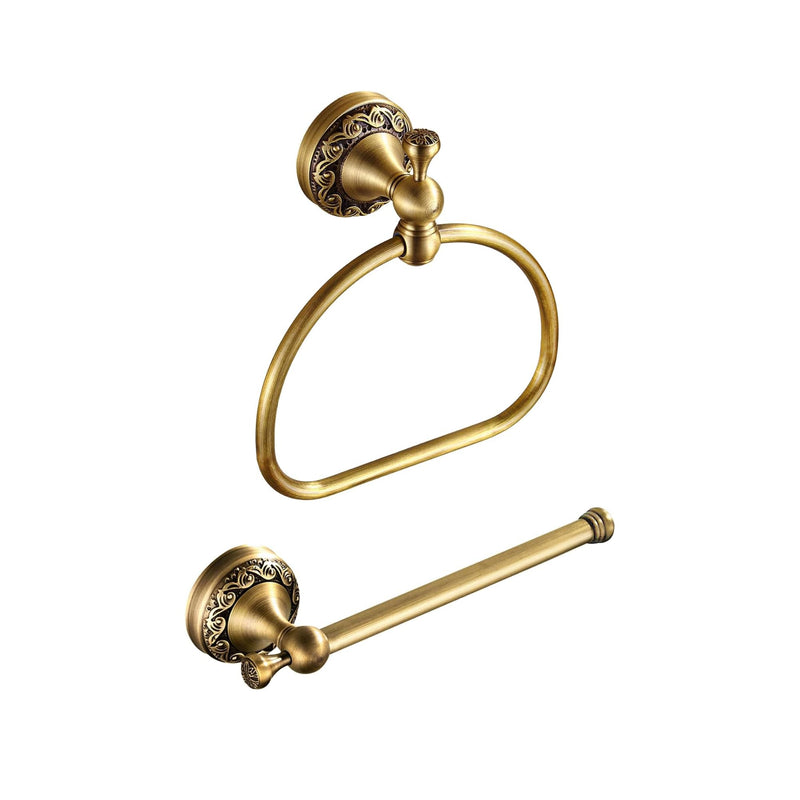 Antique Toilet Paper Holder Hand Towel Holder 2 Pieces Set Bathroom Hardware Towel Ring Tissue Roll Holder Toilet Tissue Holder Antique Bathroom Accessories Set Wall Mount Stainless Steel Antique B