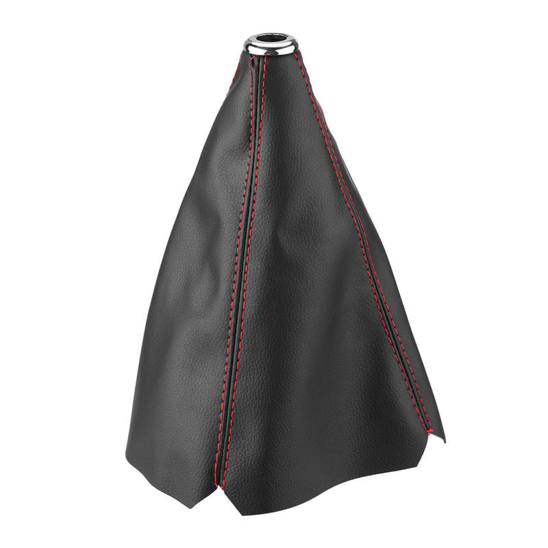 Shift Boot Cover, Shifter Boot Universal, PU Leather Shift Boot Retainer Stick Shift Sleeve Gear Shifter Boot Gear Gaiter Cover Black Bright Red Stitch for Manual Transmission Car, QC06365