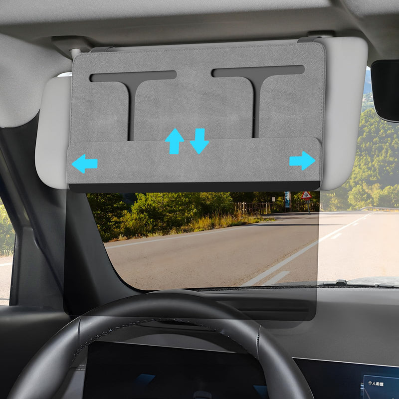 Polarized Car Sun Visor Extender, Upgraded Polarized Extender Sun Blocker UV400, Universal Visor Extension for Car, Adjustable Sun Visor, Glare, UV Protector-Grey GREY