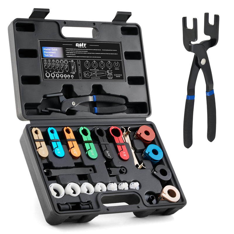 Orion Motor Tech 26pc Fuel Line Disconnect Tool Set, Master Quick Disconnect Tool Kit with Fuel and AC Disconnect Pliers, Fuel Line Removal Tool Set for AC Fuel & Transmission Systems, Black