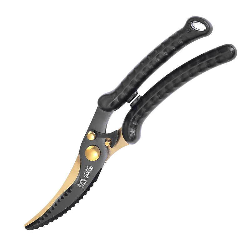 MITSUMOTO SAKARI Kitchen Scissors Heavy Duty, Poultry Shears Titanium Steel for Cutting Chicken Meat & Bones Professional Poultry Shears