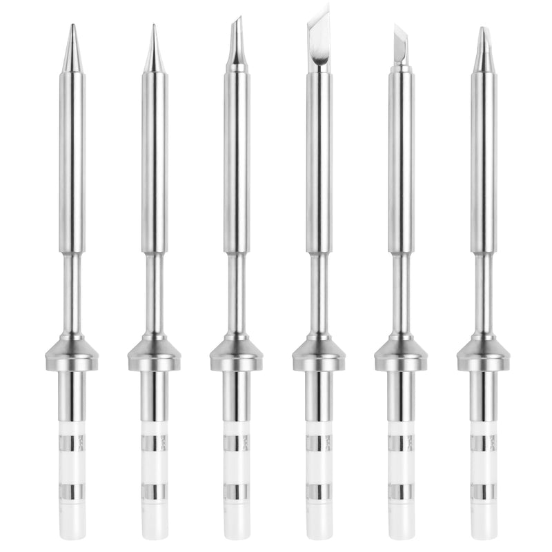 FEITA Pinecil TS100 Soldering Iron Tips Replacement for Mini Portable Micro Solder Pen Various Models Stations Tool Soldering Accessories (TS-B2/I/BC2/D24/K/KU 6pcs) TS-B2/I/BC2/D24/K/KU 6pcs