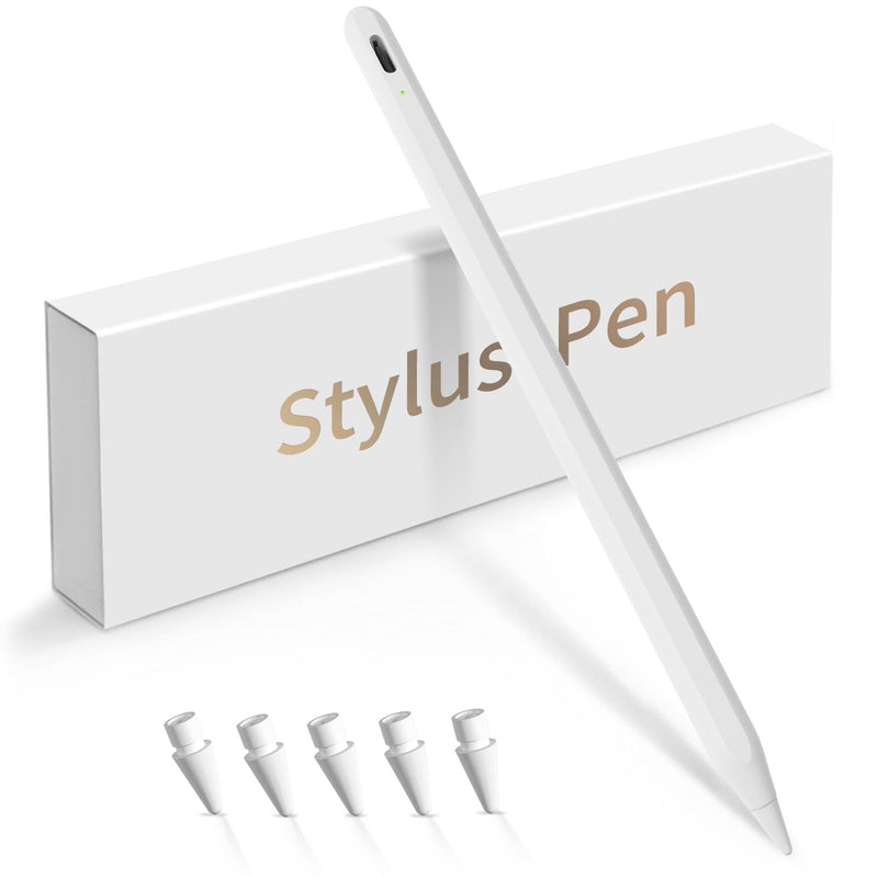 iPad Apple Pencil 9th&10th Generation, Fast Charge Stylus Pen for iPad Palm Rejection and Tilt Sensitivity, Compatible with iPad Pro 11/12.9in, iPad Mini 5/6, iPad 6/7/8/9/10, iPad Air 3/4/5 (White) White