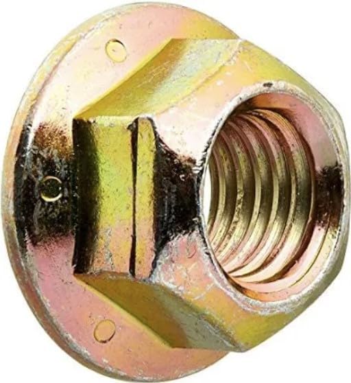 5/8"-11 (10 Pack) Grade 8 Prevailing Torque Hex Flange Lock Nut, Coarse Thread, Yellow Zinc by Makers Bolt 5/8"-11 (10 pack)