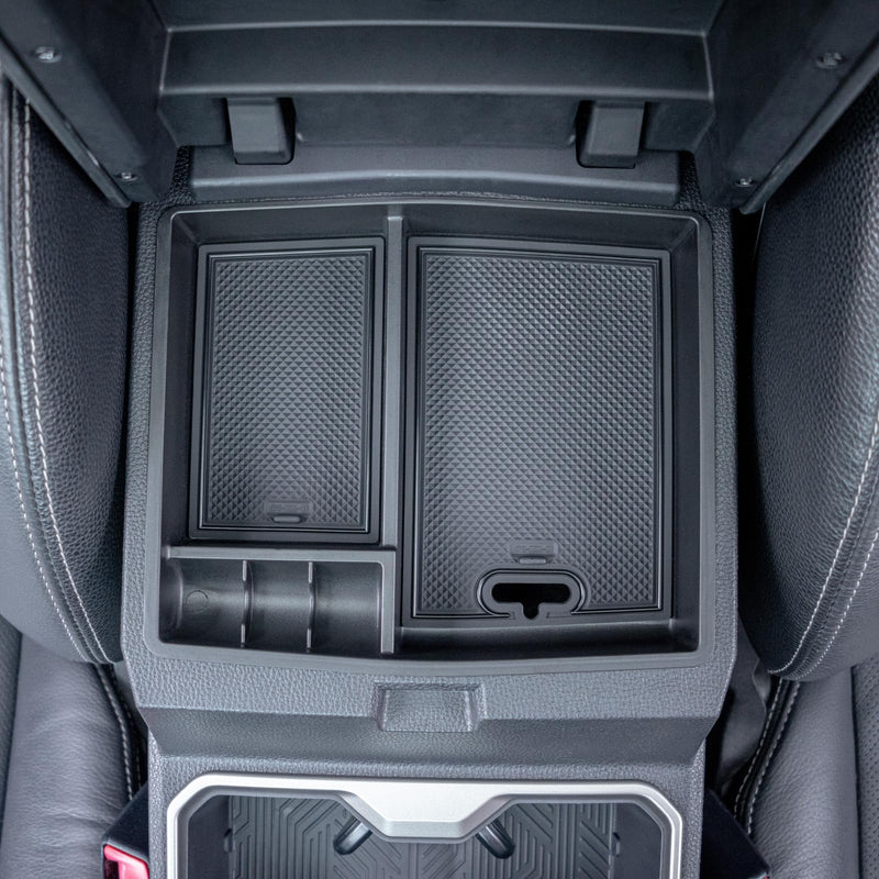 JKCOVER OEM Fit 2024 2025 Tacoma Center Console Organizer Tray Compatible with 2024 2025 Toyota Tacoma(4th Gen) and 2025 Toyota 4Runner(6th Gen) Accessories ABS Plastic Storage Box（Patented Design） black