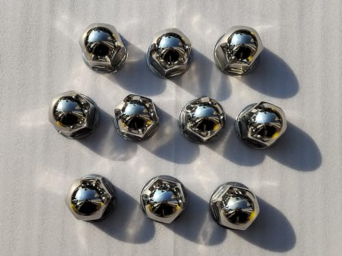 Stainless Steel Chrome Wheel Nut Cover 38mm 37.8 * 51 Push On Flanged Wheel Nut Cap of 10 Pcs