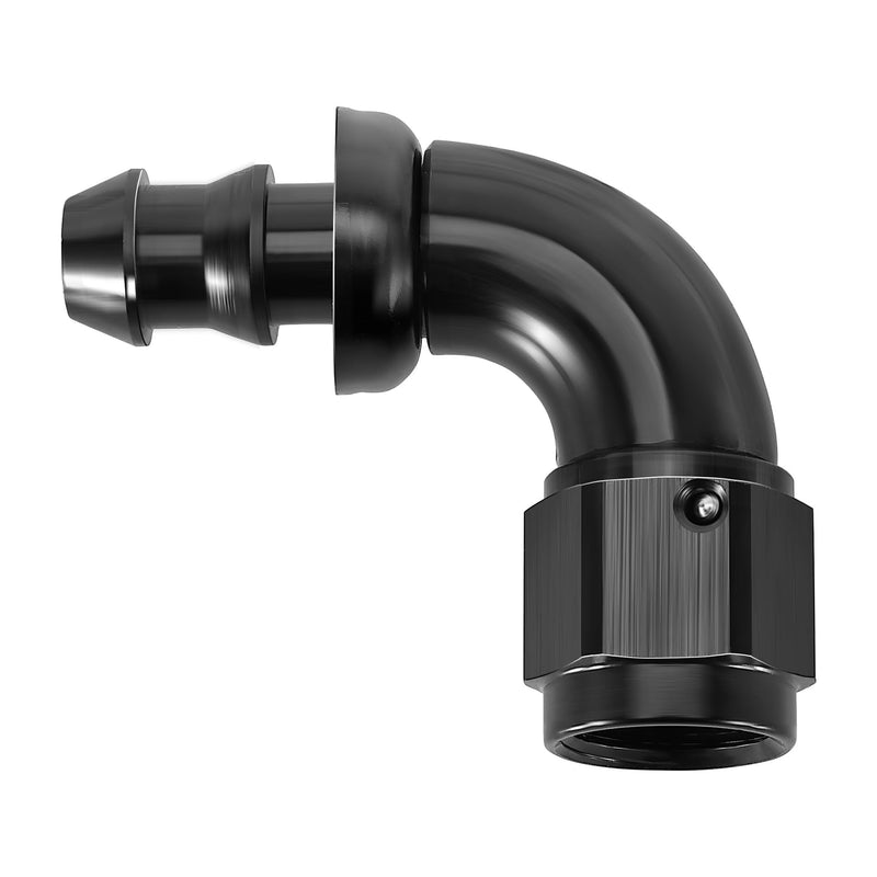 EVIL ENERGY 8AN 90 Degree Push Lock Fitting One Piece Full Flow Hose End