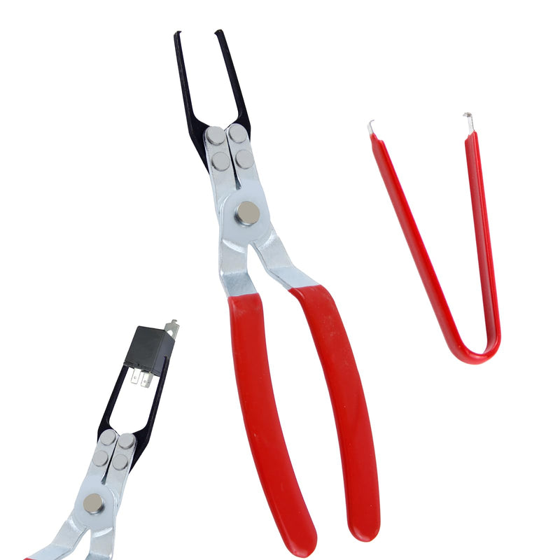 2 PCS Relay Tester, Electrical Disconnect Pliers, Automotive Relay Fmm Fuses Puller Tool, Automotive Relay Tester (Red) Red