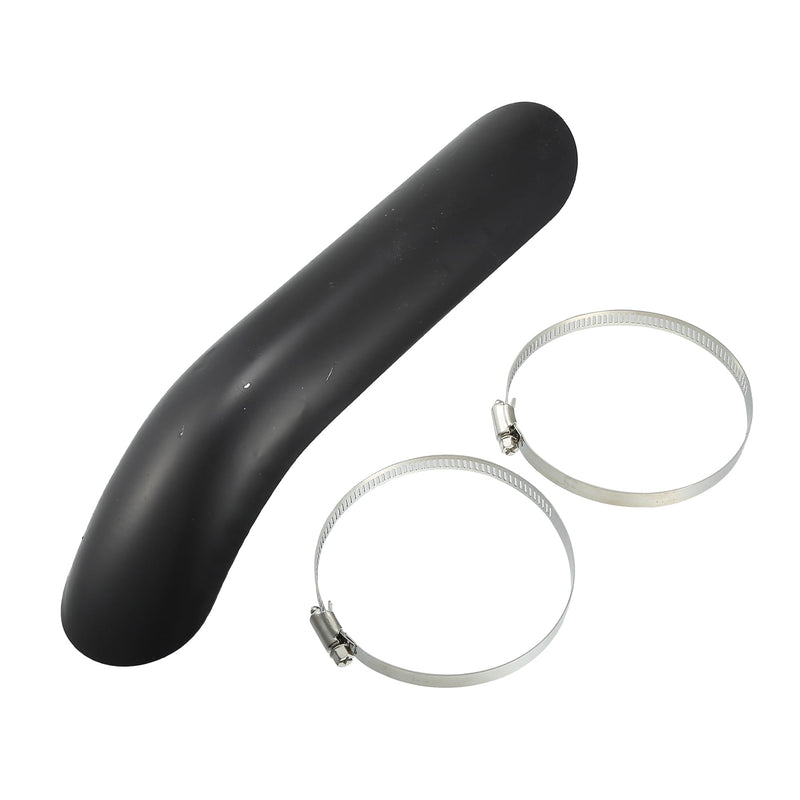 Motoforti Universal Motorcycle Exhaust Pipe Heat Shield Curved Motorbike Heat Insulation Cover, 267x56mm, Durable, Stainless Steel, Silver Tone, 1 Set Black