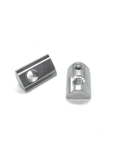 Generic Roll-in | T-Nut w/Spring Ball | Self-Aligning | 1/4-20 Tap | 15 Series Aluminum Extrusion (48 PCS) Compatible 13037, Silver, 1436-48