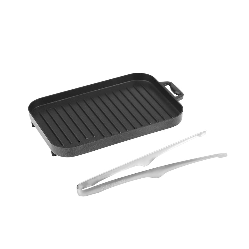 Fire-Maple Compact Aluminium Alloy Mini Griddle Set with Stainless Steel Tongs - Portable Heating Kit for Outdoor and Indoor Use