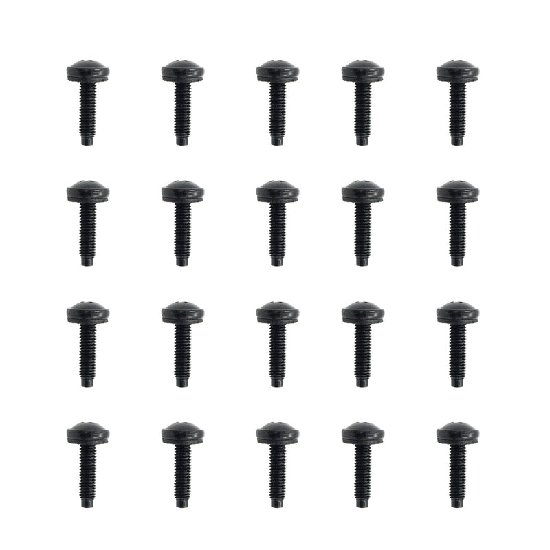 Rack Screws 10/32 Steel Standard Size 25 Pack with Nylon Washers Pilot Point Heads Use for Server Network Racks Mount Enclosures Rackworks Cabinets Audio and Rackmount (Classic Black)