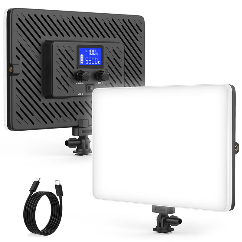 LED Video Light Panel, 20W Photography Lighting Portable Camera Soft Light Built-in 4000mAh Battery Type C, 2500K-8500K Photo Led Light for Video Recording Live Streaming Outdoor Indoor