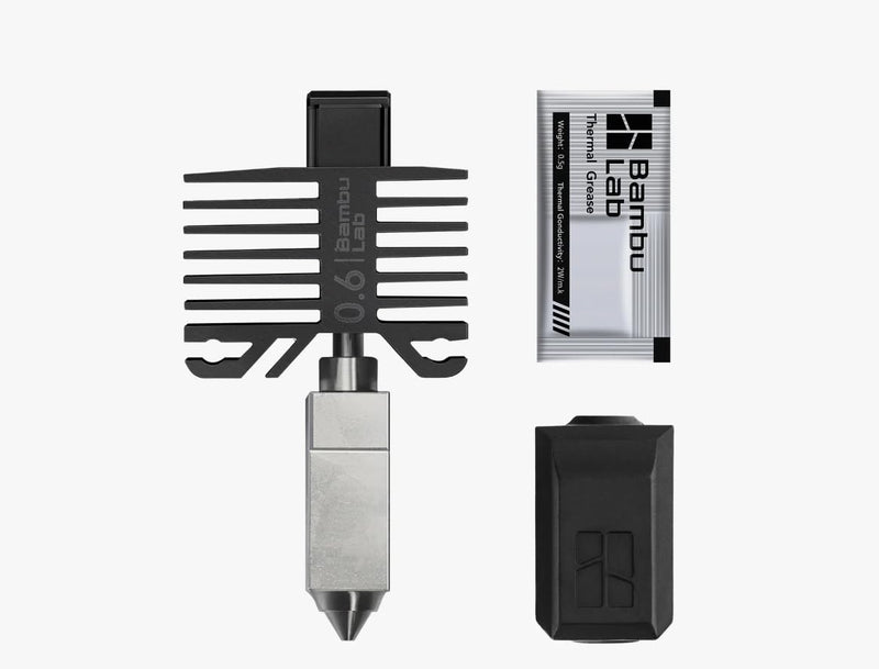 BAMBULAB Official Bambu Lab Hotend with Nozzle - X1 Series and P1 Series Compatible with P1S P1P X1C X1 Carbon 3D Printer (.6mm Hardened Steel)