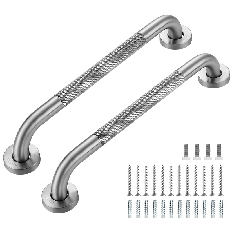 Grab Bars for Shower, 2 Pack 16-Inch Anti Slip Shower Handles for Elderly, Safety Shower Grab Bar, Stainless Steel Handicap Grab Bars for Bathroom,Toilet (Brushed Nickel, 1" Diameter) Brushed Nickel 16 Inch