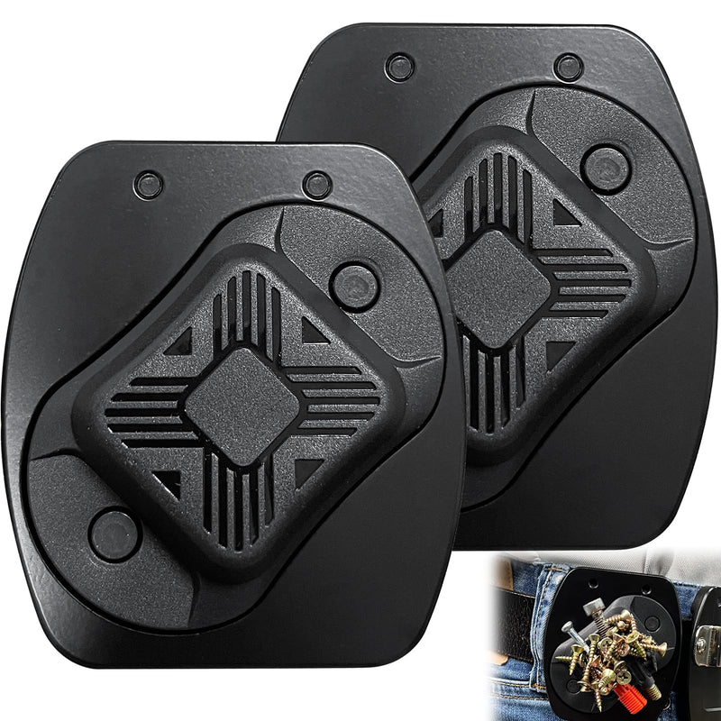 Magnetic Tool Holder, Full Metal Magnetic Belt Clip Holster for Screws, Nails, Hammer, Pliers, Spanner, Sockets, and Any Magnet Hardware, Great for Electricians, Plumbers, Carpenters, Gift for Men/Dad 2Pack Magnetic Tool Holder