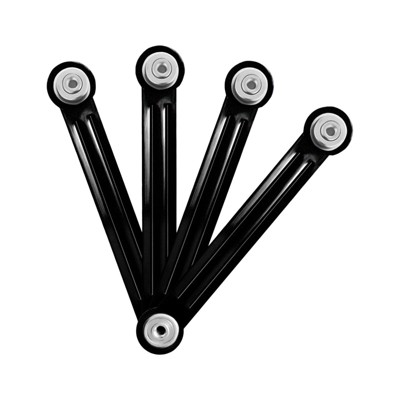Glider Bearing Arm Bracket Replacement Hardware Rocker Parts, 9 Inch Overall Length, 7-1/2 Inch Between Mounting Holes, 4 Pack Patio Glider Parts Rocker for Outdoor Glider and Garden Bench, Black