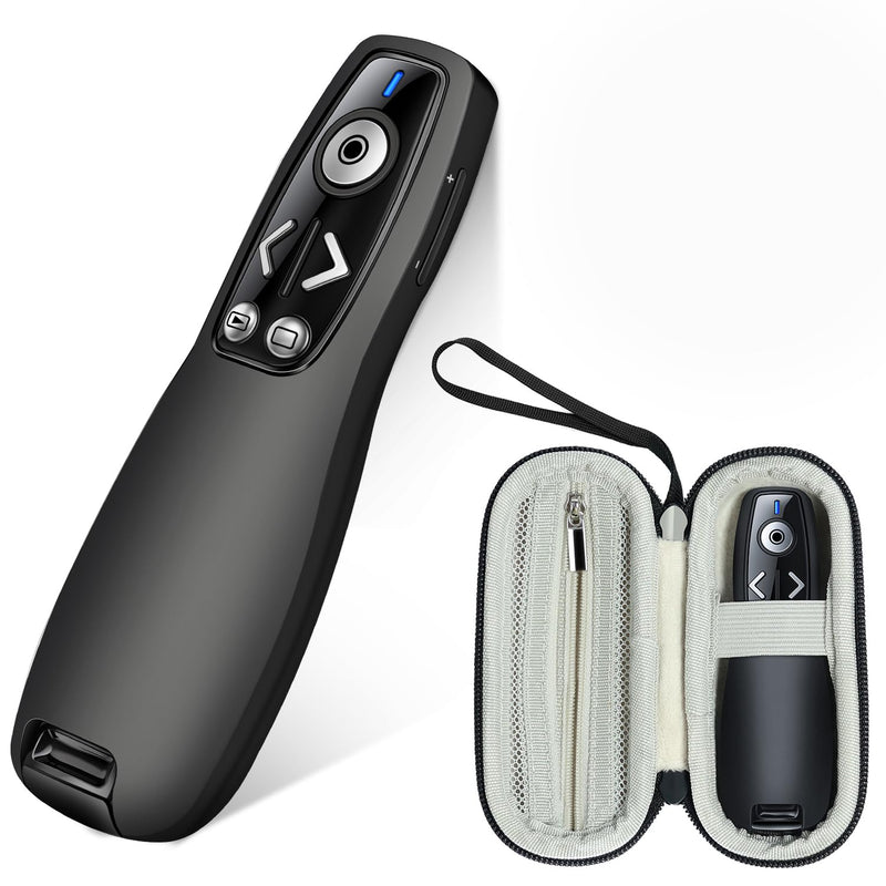 ELISWEEN Wireless Presenter with Carry Case, Presentation Clicker with Protective Storage Bag, Presentation Remote for Powerpoint, Mac, Computer, Laptop