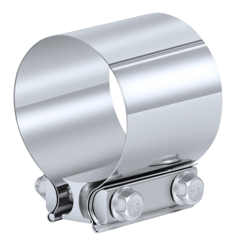 Exhaust Clamp, 2.5 Inch Lap Joint Band Clamps 2.5" Stainless Steel Coupler Exhaust Muffler Band Clamp 1 pcs