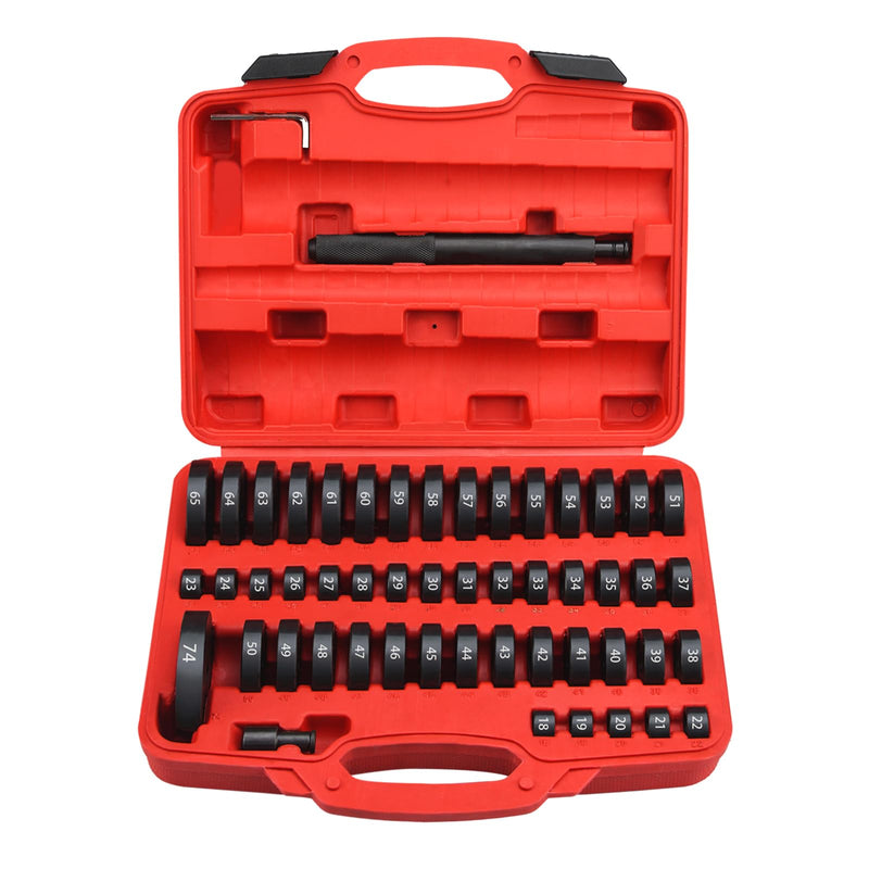 52 in 1 Custom Bushing Driver Set Custom Bushing Bearing & Seal Driver Set Installer Bush Removal Puller Bearing Press Tool Kit Transmission Wheel Axle Bearing Race Seal