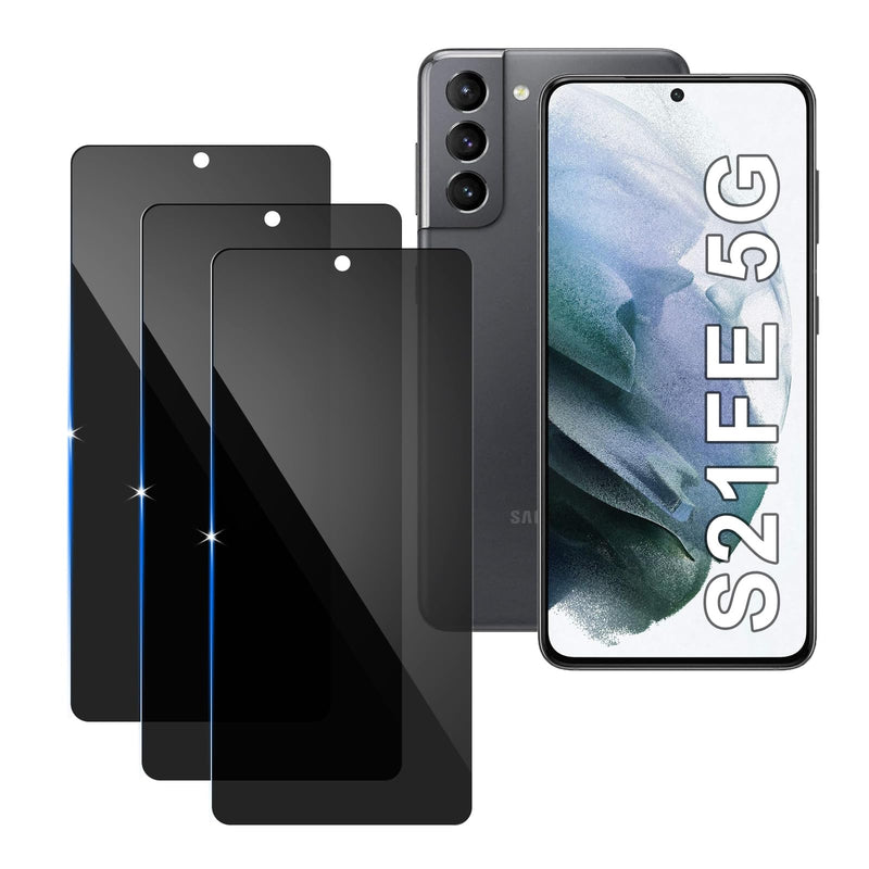 Lyphpe【3 Pack Privacy Screen Protector for samsung galaxy S21FE 9H Tempered Glass Anti-Spy Private Film Compatible for Samsung S21FE Case Friendly